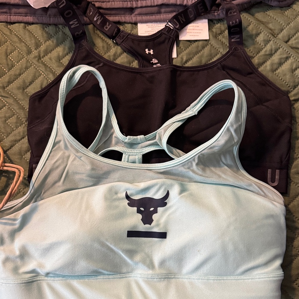 Under Armour Black and Light Blue Sports Bras